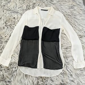 Zara Chiffon color block shirt
